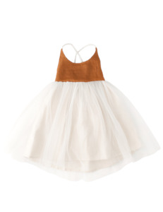 3 7 Year Old Girls: Willa Linen Tutu Dress - Nutmeg