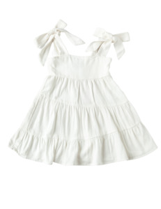 3 7 Year Old Girls: Karolina Tiered Dress - White