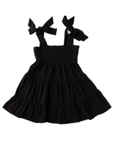Karolina Tiered Dress - Black Noir