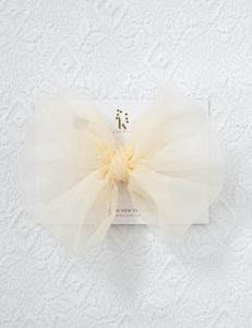 3 7 Year Old Girls: Mia Vintage Organza Bow - Cream
