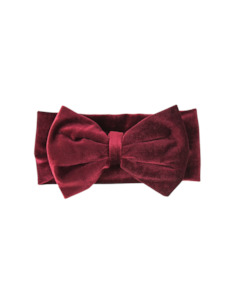 Accessories 1: Oversized Bow Velour Baby Headband - Cherry Red
