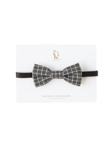 Accessories 1: Boys Bow Tie - Forest Grey Check