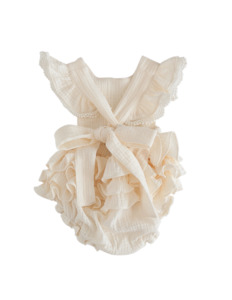 0 3 Months 000: Liliana Muslin Playsuit - Cream