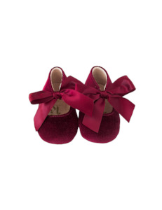 Victoria Velvet Mary Janes - Cherry Red