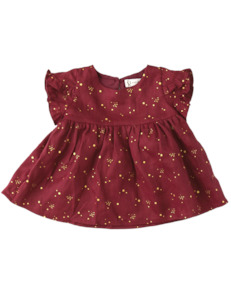 Ella Baby Girl Linen Dress - Golden Stars