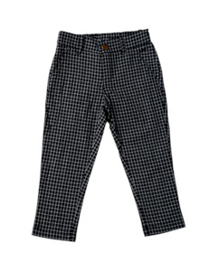6 12 Months 0: Henry Boys Check Trousers - Black Noir