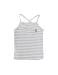 Serendipity: Paloma Singlet - Dusty Blue Stripe