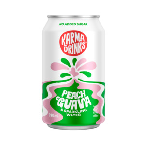 Karma Sparkling: Peach + Guava & Sparkling Water 24 pack