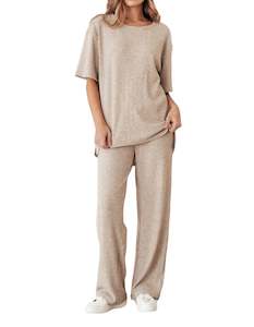 TOPS: Nash Relaxed Fit Rib Knit Top in Beige