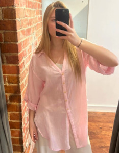 New Arrivals: Hawthorn Oversize Button Down Shirt in Light Pink