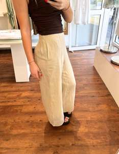 New Arrivals: Farah Elastic Back Pants in Beige Linen