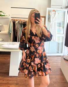 New Arrivals: Arin 3/4 Sleeve Dress in Black Floral
