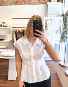 Elsie Sleeveless Top in White