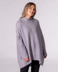 Kenzie Oversize Knit Jumper in Grey
