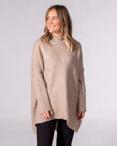 Kenzie Oversize Knit Jumper in Beige