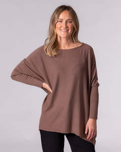 Willow Cotton Knit Jumper in Brown