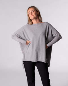 Willow Cotton Knit Jumper in Grey