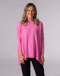 Willow Cotton Knit Jumper in Hot Pink