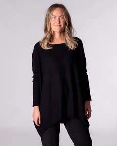 Willow Cotton Knit Jumper in Black