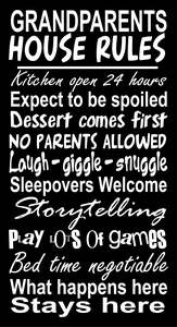 Grandparents Signs: BW117 GRANDPARENTS HOUSE...