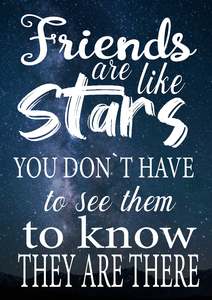 Friends Signs: BW556 FRIENDS ARE LIKE STARS