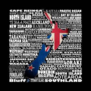 CUC4 NZ MAP CUSHION WITH COLOUR