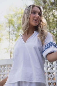 Womens Tops: Humidity Ziggy Blouse White