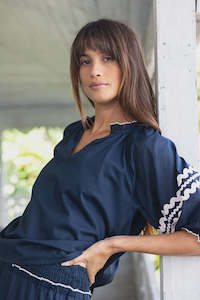 Womens Tops: Humidity Ziggy Blouse Navy