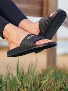 Roxy: Roxy Slippy Slides Black/M Gold
