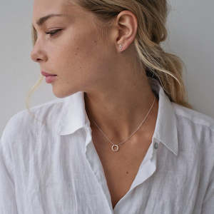 Womens Earrings: Sophie Little Letter Stud Single Silver