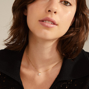 Pilgrim Beat Recycled Crystal Coin Necklace Gold Plated