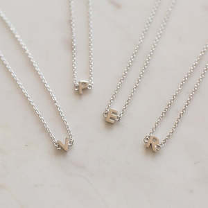 Womens Necklaces: Sophie Little Letter Necklace Silver