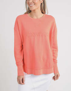 Sweaters: Foxwood Simplified Crew Neon Peach