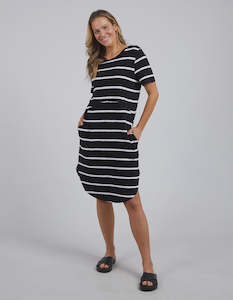Foxwood Bay Stripe Dress Black/White