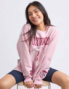 Sweaters: Foxwood State League Crew Pink