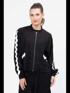 Womens Outerwear: Seeking Lola Ric Rac Jacket Black