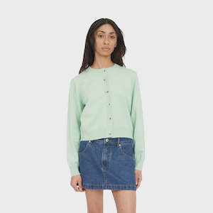 Huffer Kenzie Crop Knit Cardigan Matcha