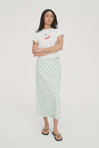 Huffer Celine Lila Midi Skirt Matcha/Chalk
