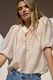 Ivy + Jack Closure Ivory Sheer High Neck Buttoned SS Top