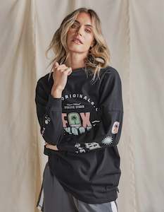 Tanks Tees: Foxwood Vibes Long Sleeve Tee Washed Black