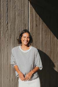 Et Alia Aroha Top Monochrome Check