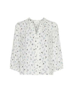 Moss Copenhagen: MSCH Amelina Vealine 3/4 Shirt Aqua Haze Flower