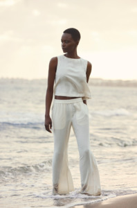 MSCH Disa High Waisted Pants Sand Melange