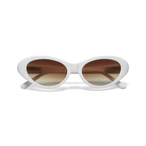Sunglasses: Okkia Lina White/Brown Sunglasses
