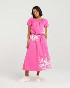 Shirts Blouses: Et Alia Daisy Crop Hot Bloom