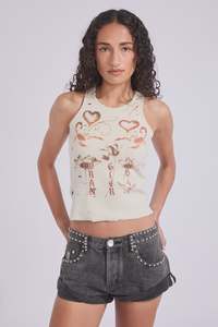 Sale: Wrangler Love Bites Lenny Tank Bone White