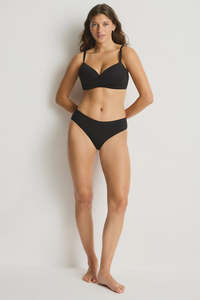 Womens Swimwear: Sea Level Cross Front Moulded Cup Bra Black