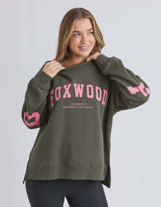 Foxwood Interval Crew Dark Khaki/Coral
