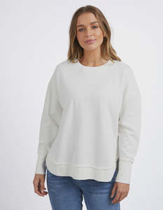 Sweaters: Foxwood Simplified Crew Ecru