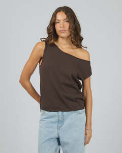 Silent Theory Ellis Off The Shoulder Top Chocolate